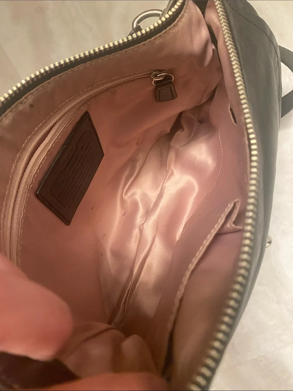 Coach Black Leather Crossbody with Turn-Lock Accent
